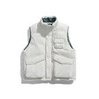 Unisex Padded Utility Vest with Stand-Up Collar and Flap Pockets Fashion Glam