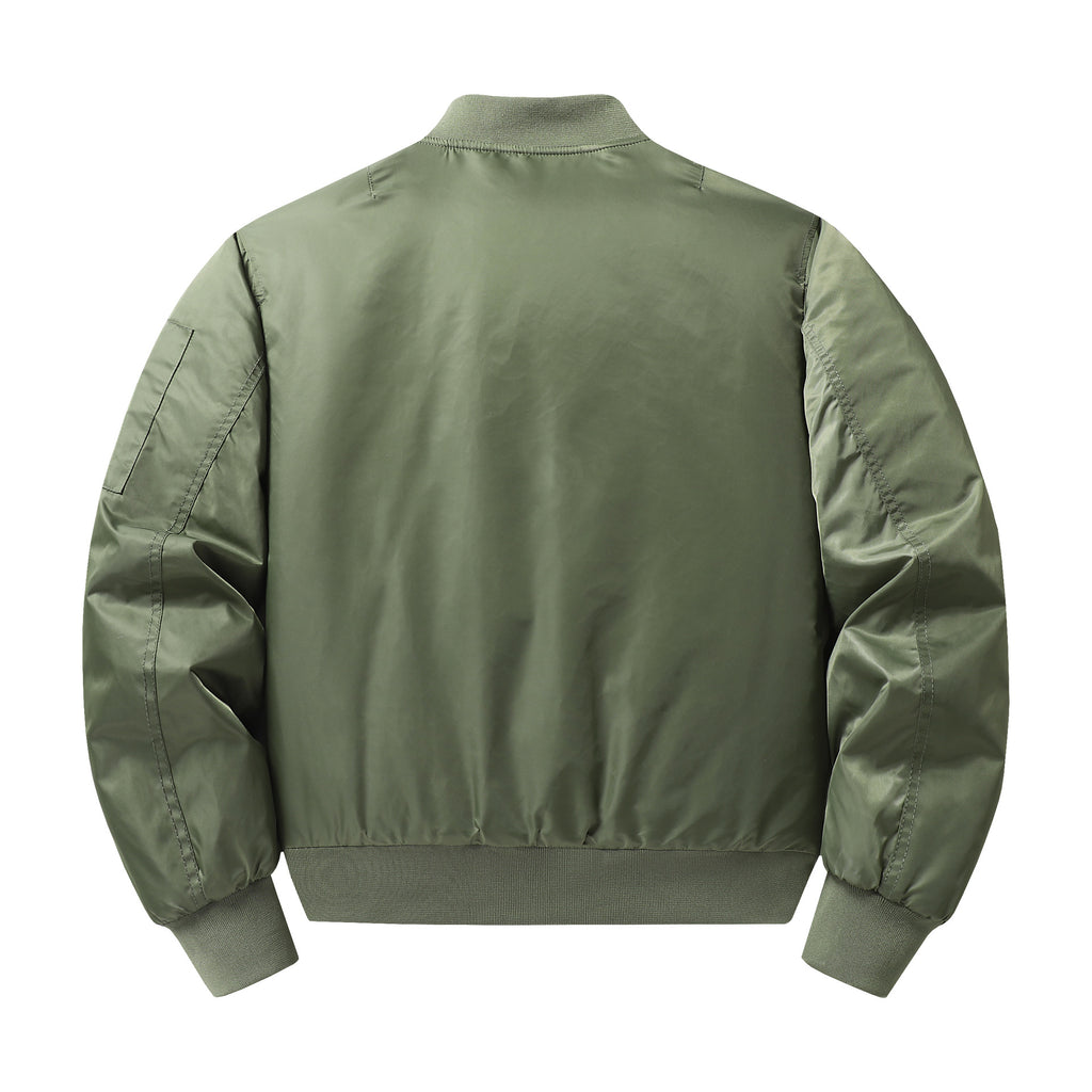 Men's pilot bomber jacket with contrast lining windproof shell and sleeve utility pocket Fashion Glam