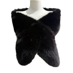 Women's Luxurious Reversible Faux Fur Shoulder Stole with V-Shape Fashion Glam