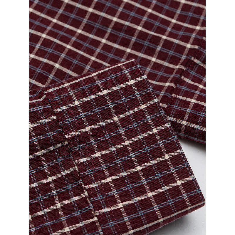 Men's Oversize Checkered Shirt with Rounded Hem and Diagonal Breast Pocket Detail Fashion Glam