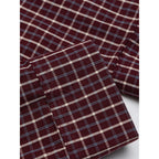Men's Oversize Checkered Shirt with Rounded Hem and Diagonal Breast Pocket Detail Fashion Glam