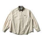 Men's oversized shirt in relaxed fit with contrast collar and patch chest pocket Fashion Glam