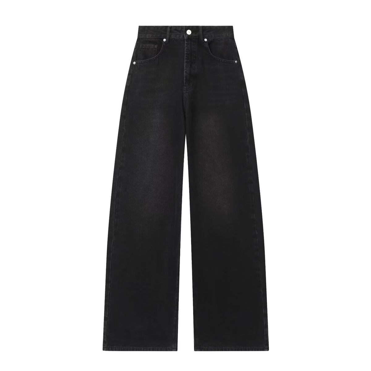 Women's High-Waisted Jeans with Wide Leg and Straight Cut Fashion Glam