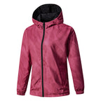 Women Lightweight Technical Hooded Jacket Water-Repellent with Full Zip and Elastic Cuffs Fashion Glam