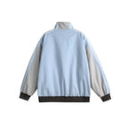 Unisex Lightweight Retro Track Jacket with Stand Collar, Contrasting Stripes and Ribbed Cuffs Fashion Glam