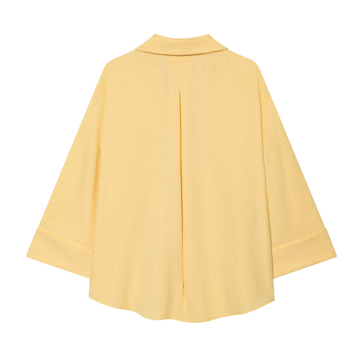 Women Oversized Linen Blouse with Kimono Sleeves and Continuous Button Placket Fashion Glam
