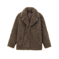 Women's Oversized Faux Fur Teddy Jacket with Shawl Collar and Lined Interior Fashion Glam