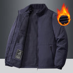 Men's lightweight transitional jacket with fleece lining and stand-up collar Fashion Glam