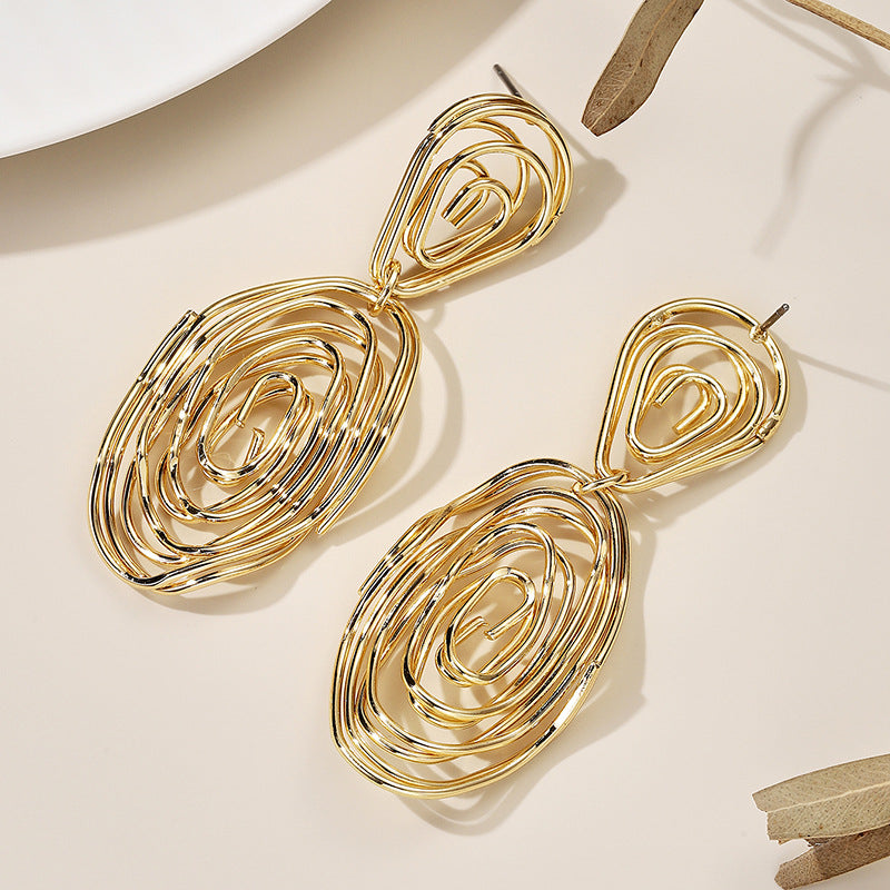 Women's Hanging Earrings in Artful Wire Design Fashion Glam