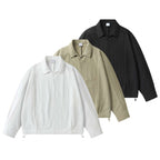 Unisex Lightweight Overshirt Jacket with Concealed Front, Shirt Collar and Drawstring Hem Fashion Glam