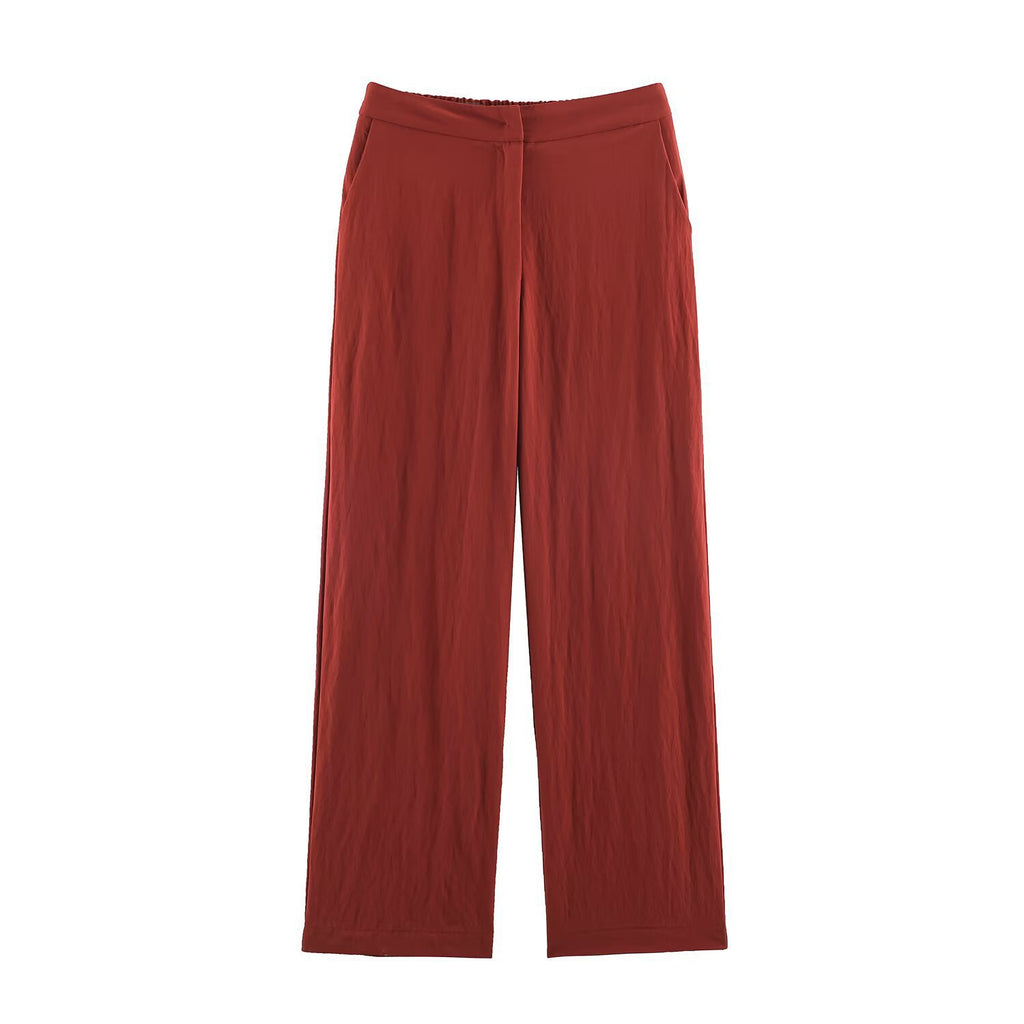 Women's Light High-Waist Palazzo Pants with Wide Legs and Side Pockets Fashion Glam