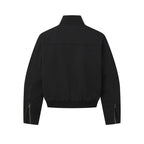 Unisex Short-cut minimalist bomber jacket with ribbed stand-up collar and concealed zipper placket Fashion Glam