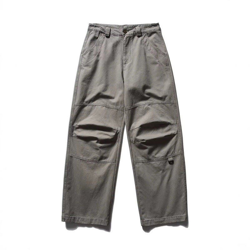 Men's Loose Utility Cargo Pants in Workwear Style with Knee Inserts and Patch Pockets Fashion Glam