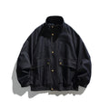 Unisex Boxy Jeans Jacket in Oversized Cut with Stand-Up Collar and Flap Pockets Fashion Glam