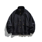 Unisex Boxy Jeans Jacket in Oversized Cut with Stand-Up Collar and Flap Pockets Fashion Glam