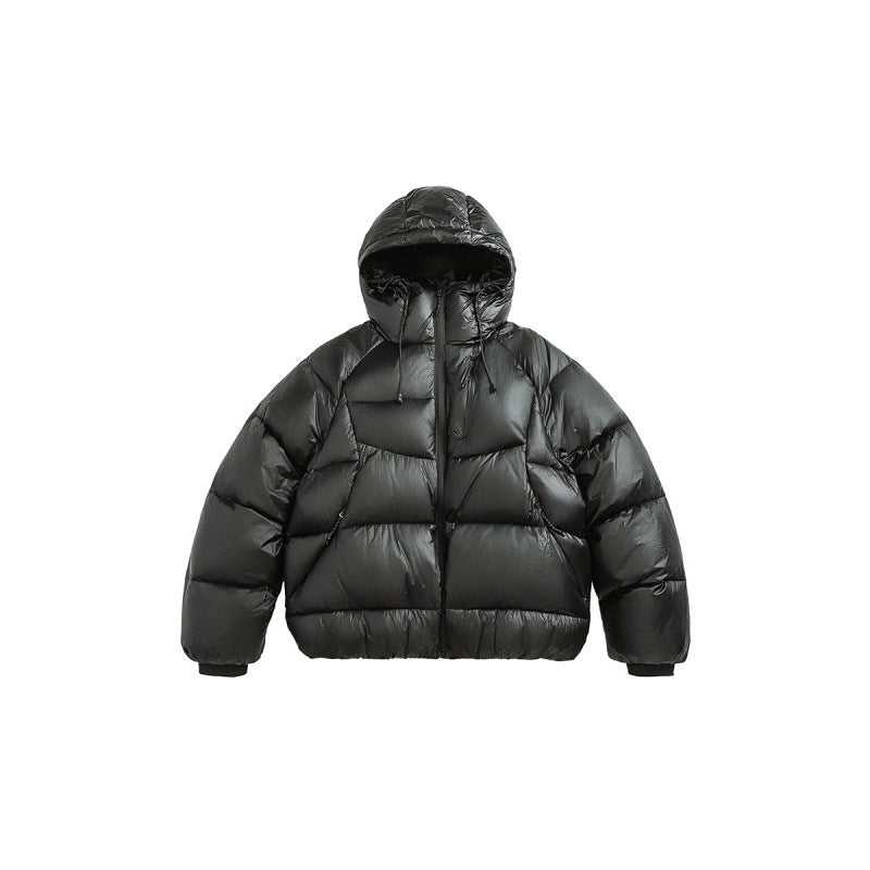 Unisex Quilted Down Jacket with Hood and Lightweight Thermal Insulation Fashion Glam
