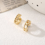 Women's hoop earrings with modern, textured design Fashion Glam