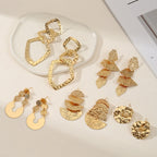 Women's elegant earrings with rustic, folded design Fashion Glam