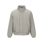 Men's short technical jacket with high stand-up collar, waist belt and elastic cuffs Fashion Glam