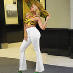 Women's High-Waist Flared Jeans with a high waist cut and slightly flared leg Fashion Glam