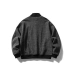 Unisex Boxy Knit Jacket in Bomber Style with Stand Collar and Button Placket Fashion Glam