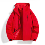 Men's Water-Repellent Softshell Fleece Layer Jacket with Hood and Windproof Front Flap Fashion Glam