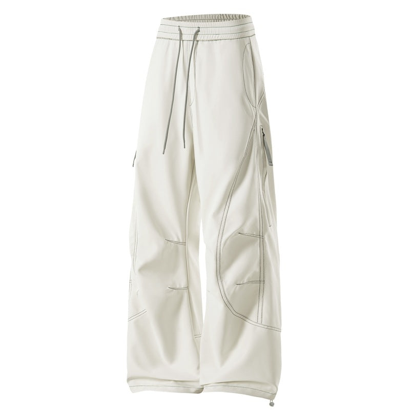 Men's Baggy Cargo Pants with Elastic Waistband, Multifunctional Pockets, and Adjustable Hem Fashion Glam