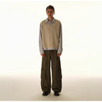 Women's Baggy Cargo Pants with High Waist, Large Flap Pockets and Reinforced Seam Panels Fashion Glam