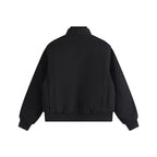 Unisex Boxy Blouson jacket with vertical tucked pleats, standing collar, and zipper Fashion Glam