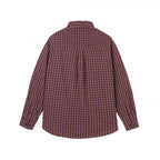 Men's Checkered Oversized Shirt made of Cotton Blend with Patch Chest Pocket and Curved Hem Fashion Glam