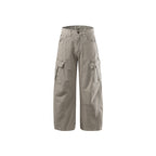 Women's Wide High Waist Cargo Culotte made of Cotton Twill with Multiple Pockets Fashion Glam