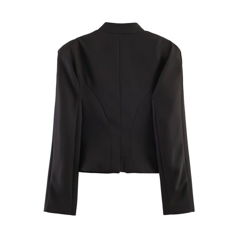 Ladies short marshall-inspired blazer jacket with decorative button row and cord trim Fashion Glam