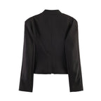 Ladies short marshall-inspired blazer jacket with decorative button row and cord trim Fashion Glam
