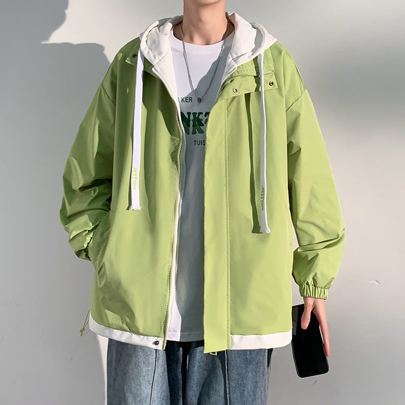 Men's two-layer softshell overlay jacket with hood, wind and water repellent membrane and adjustable hem Fashion Glam