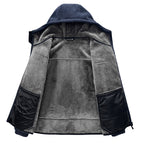 Men's Thermo-Fleece Hoodie with insulating Sherpa trim and concealed zip pockets Fashion Glam