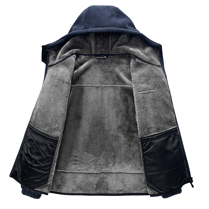 Men's Thermo-Fleece Hoodie with insulating Sherpa trim and concealed zip pockets Fashion Glam