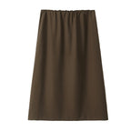 Women A-line midi skirt with elastic waistband and flowing silhouette Fashion Glam