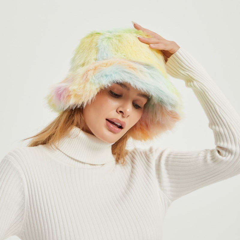 Ladies Fluffy Bucket Hat made of high-quality faux fur with teddy texture Fashion Glam