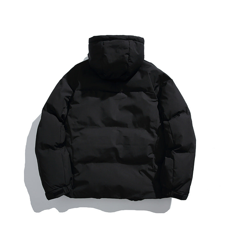 Unisex Boxy-padded hoodie with high stand-up collar and drawstring hem Fashion Glam