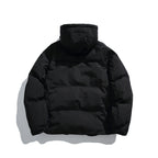 Unisex Boxy-padded hoodie with high stand-up collar and drawstring hem Fashion Glam