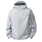 Men's wind and water-repellent softshell jacket with hood and tactical pockets Fashion Glam