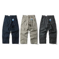 Men's Wide Canvas Cargo Pants with Large Patch Leg Pockets and Relaxed Baggy Cut Fashion Glam