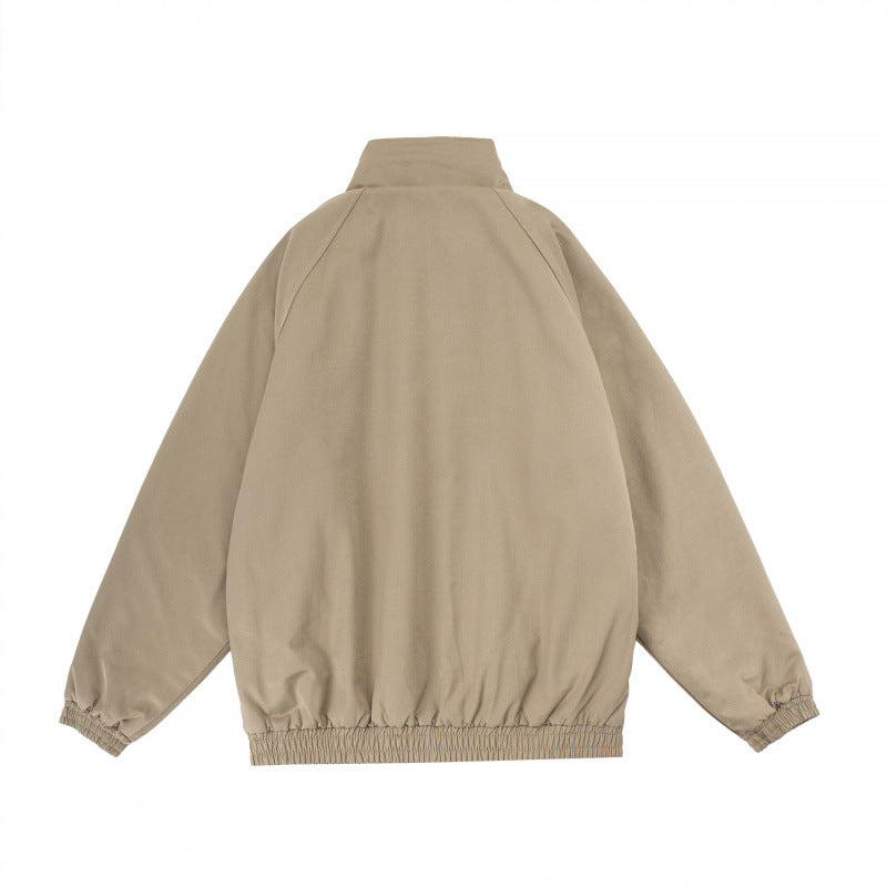 Men's Oversize Zip Jacket with Stand-up Collar, Teddy Fleece Lining and Elastic Hem Fashion Glam
