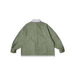 Unisex Oversize Shirt Jacket in Worker Style with Patch Flap Pockets and Contrasting Placket Fashion Glam