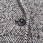 Women Oversized Coat with Herringbone Pattern and Deep Lapel Collar Fashion Glam