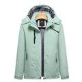 Women's Quilted Winter Jacket with Fleece Lining, Removable Hood, and Waterproof Softshell Outer Layer Fashion Glam