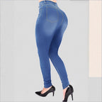 Ladies High-Cut Sculpting Jeggings in Denim Look with Push-Up Effect Fashion Glam