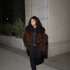Ladies Short Voluminous High-Pile Faux-Fur Bolero Jacket with Boxy Silhouette Fashion Glam