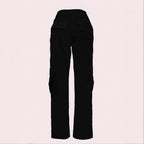 Women's Utility Cargo Pants with High Waist, Straight Leg and Side Flap Pockets Fashion Glam