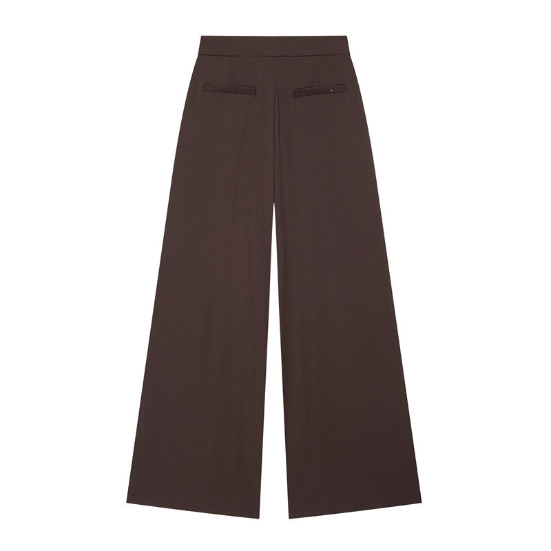 Women's Wide-Cut Palazzo Trousers with High Waist and Crease Fashion Glam